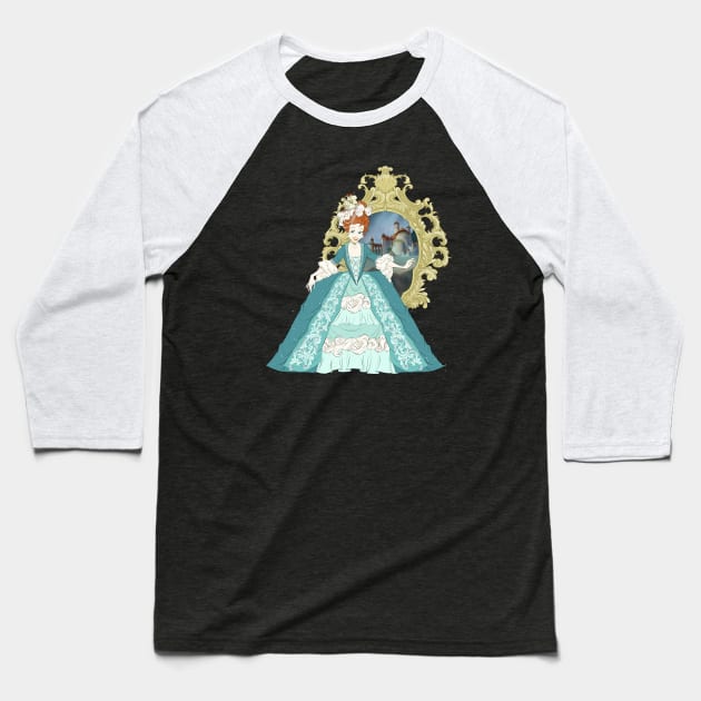 Rococo Ariel Baseball T-Shirt by Drea D. Illustrations